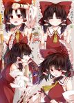  4girls black_hair hakurei_reimu ibaraki_kasen multiple_girls romaji_text tenkyuu_chimata touhou zetsumame 