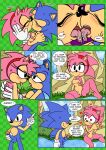  &lt;3 &lt;3_eyes amy_rose anthro bodily_fluids classic_amy_rose classic_sonic classic_sonic_(universe) comic duo erection eulipotyphlan female genitals hedgehog hi_res kissing male male/female mammal partially_submerged penis pussy raianonzika saliva saliva_string sega sonic_the_hedgehog sonic_the_hedgehog_(series) standing_in_water tongue water 