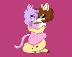  andrea_(honibnuuy) anthro big_breasts big_butt bodily_fluids breast_squish breasts breasts_frottage butt crossed_legs darline_(honibnuuy) deer duo felid feline female female/female hi_res honibnuuy kissing mammal saliva saliva_on_tongue squish thick_thighs 
