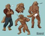  anthro balls barefoot blue_background blue_bottomwear blue_clothing blue_jeans blue_pants bottomwear briefs briefs_only brown_belt brown_body brown_fur butt canid canine canis clothed clothing crossed_arms denim denim_clothing domestic_dog eyes_closed facial_hair feet frustrated fur genitals hi_res humanoid_genitalia humanoid_penis jeans knest male mammal maroon_polo_shirt maroon_shirt mustache nude open_mouth pants penis polo_shirt red_clothing red_polo_shirt red_shirt red_topwear scratching_butt shirt simple_background solo teeth_showing tighty_whities tongue_showing topless topwear underwear underwear_only waking_up white_briefs white_clothing white_underwear yawn 