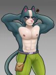  abs anthro avocato blush felid final_space hi_res male mammal moobs muscular nervous solo unknown_artist ventrexian 
