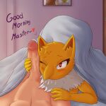  &lt;3 &lt;3_eyes 2023 abs absurd_res anthro bed blush bodily_fluids breasts digital_media_(artwork) dmoon duo erection female fur furniture generation_1_pokemon genital_fluids genitals hair hi_res human hypno_(pokemon) inner_ear_fluff interspecies looking_at_viewer lying male male/female mammal muscular muscular_male nintendo nude on_bed penis penis_on_face photo pokemon pokemon_(species) text thick_thighs tuft white_body white_fur yellow_body yellow_fur 