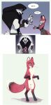  absurd_res anthro blue_eyes canid canine canis clothed clothing death_(puss_in_boots) dreamworks duo english_text fan_character female fluffy fox hi_res lehicolmillos male male/female mammal nude puss_in_boots_(dreamworks) red_eyes shadow size_difference standing text wolf 