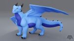  blender_(software) blender_cycles blue_body diamonddrake dragon feral hi_res male pandoraingrid_(artist) solo 