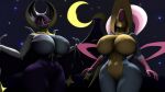  16:9 2023 3d_(artwork) 4k absurd_res anthro baek-myo barely_visible_genitalia barely_visible_pussy big_breasts blue_body blue_skin breasts crescent_moon cresselia digital_media_(artwork) duo featureless_breasts female generation_4_pokemon generation_7_pokemon genitals hi_res legendary_pokemon looking_at_viewer lunala moon night nintendo nude pink_body pink_skin pokemon pokemon_(species) pokemorph purple_body purple_sclera purple_skin pussy red_sclera source_filmmaker star white_body white_eyes white_skin widescreen winged_arms wings yellow_body yellow_skin 