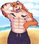  absurd_res anthro felid hi_res male male/male mammal mr._stripes_(mr._hopp&#039;s_playhouse) muscular pantherine pecs solo tiger wolfy_eduard 