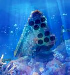  battle_of_titans coral coral_reef fish highres light_rays mecha no_humans ocean robot rocket_launcher scenery submerged sunbeam sunlight tirpitz_(battle_of_titans) vdt walker weapon wreckage 