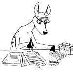  2023 anthro black_and_white calculator deer female fingers fur hi_res hooved_fingers hooves mammal monochrome nude solo spots spotted_body spotted_fur tegerio 