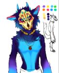  amaverse anthro blue_body bone looking_at_viewer maana male markings mask monster natchan skull skull_head skull_mask solo spirit voodoo 