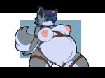  alyaska2201 belly big_belly big_breasts breasts canid canine canis digital_media_(artwork) female hi_res hyper hyper_belly hyper_pregnant mammal overweight pixel_(artwork) pregnant rope slightly_chubby solo thick_thighs wolf 