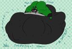 &lt;3 abdominal_bulge anthro aroused belly big_belly blush bouncing_butt butt cinderace clothing fan_character generation_8_pokemon green_clothing green_leggings green_legwear green_tongue grey_body grey_clothing grey_hoodie grey_topwear hatty_ya_ku hi_res hoodie hyper hyper_belly immobile leggings legwear male nintendo pokemon pokemon_(species) reathe_(character) rumbling_stomach solo tight_clothing tongue tongue_out topwear vore 