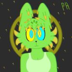  absurd_res anthro breasts cleavage clothed clothing digital_media_(artwork) eco_(pyrite_hue) female fur green_body green_fur heterochromia hi_res pixel_(artwork) pyrite_hue_(artist) rain_world saint_(rain_world) shirt slugcat_(rain_world) solo tank_top topwear 