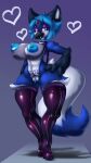  alternate_costume anthro avian azura_(azura_inalis) azura_inalis beak bikini bird blue_body blue_feathers blue_jay clitoris clitoris_piercing clitoris_ring clothing collar corvid erect_clitoris erect_nipples feathers female fox_tail genital_piercing genitals hi_res hybrid ineffective_clothing jay_(bird) legwear new_world_jay nipples oscine passerine piercing puffy_nipples pussy pussy_piercing pussy_ring ring_piercing slutty_clothing slutty_face solo swimwear translucent translucent_clothing 