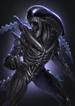  1other alien alien_(movie) commentary_request eiri_(eirri) monster multiple_mouths nested_mouths no_humans open_mouth other_focus ribs sharp_teeth signature solo tail teeth tongue xenomorph 