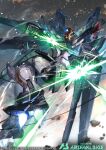  battle beam_gun cable dual_wielding energy_gun gundam gundam_arsenal_base gundam_seed_c.e._73:_stargazer holding kuri_giepi mecha mechanical_wings mobile_suit no_humans robot solo strike_noir thrusters weapon wings 