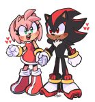  &lt;3 2022 amy_rose anthro blush boots clothing duo eulipotyphlan female footwear gloves green_eyes hand_holding handwear heartludwig hedgehog male male/female mammal open_mouth open_smile red_eyes sega shadow_the_hedgehog signature simple_background smile sonic_the_hedgehog_(series) 