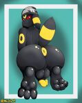  3_toes absurd_res anthro anus beanie big_butt butt butt_focus clothing eeveelution feet foot_fetish foot_focus generation_2_pokemon hat headgear headwear hi_res jack_(jasperisnotcool) looking_at_viewer looking_back male male/male mhicky93 nintendo pawpads paws pokemon pokemon_(species) puffy_anus rear_view short_tail soles solo tail toes umbreon 