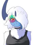  absol anthro black_clothing black_topwear choker clothing eyewear female generation_3_pokemon glasses jewelry necklace nintendo pokemon pokemon_(species) re-done solo tinted_glasses topwear 