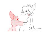  accessory animated anthro birdo_(character) bow_ribbon deep_throat domestic_cat duo felid feline felis female hair hair_accessory herm intersex intersex/female low_res mammal nude oral sex starabbit 