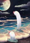  beach cloud full_moon highres moon nakoo night night_sky no_humans ocean outdoors pokemon pokemon_(creature) sky water waves wiglett 