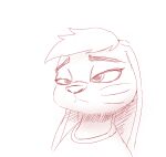  anthro disney ears_down female hair half-closed_eyes judy_hopps line_art narrowed_eyes pivoted_ears scar simple_background solo spoof_(artist) white_background zistopia zootopia 