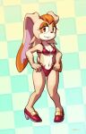  anthro bra breasts cleavage clothed clothing dkirbyj female footwear hair hands_on_hips high_heels lagomorph leporid mammal rabbit sega shoes solo sonic_the_hedgehog_(series) thong underwear vanilla_the_rabbit 