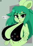  absurd_res anthro big_breasts bra breasts cartoon_network clothing ear_piercing english_text female fink_(ok_k.o.!_lbh) green_body green_eyes green_hair hair hi_res huge_breasts looking_at_viewer mammal murid murine nr_ac ok_k.o.!_let&#039;s_be_heroes open_mouth piercing rat rodent solo speech_bubble text underwear 
