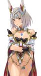  animal_ears arm_behind_back arm_under_breasts ass_visible_through_thighs bare_legs bare_shoulders cat_ears chest_jewel closed_mouth detached_sleeves facial_mark gloves grey_hair highleg highleg_leotard highres kamu_(kamuuei) leotard looking_at_viewer nia_(blade)_(xenoblade) nia_(xenoblade) short_hair simple_background white_background white_gloves xenoblade_chronicles_(series) xenoblade_chronicles_2 xenoblade_chronicles_3 yellow_eyes 