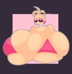  absurd_res animatronic anthro avian beakless big_breasts bikini bikini_top bird black_sclera breasts bust_portrait chicken clothing female five_nights_at_freddy&#039;s five_nights_at_freddy&#039;s_2 galliform gallus_(genus) half-closed_eyes hi_res huge_breasts hyper hyper_breasts looking_at_viewer machine narrowed_eyes nipple_outline non-mammal_breasts open_mouth phasianid portrait robot scottgames solo swimwear toy_chica_(fnaf) voctopie white_eyes yellow_eyes 