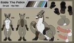  animal_genitalia animal_penis anthro anus brown_body brown_fur butt canine_genitalia canine_penis equine_genitalia equine_penis erection felkin feral fur genitals grey_body grey_fur hi_res hindpaw horn lewd_latte male model_sheet pawpads paws penis smile solo 