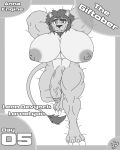  4:5 4_toes abs absurd_res annaengine anthro areola barefoot biceps big_breasts big_penis border breasts claws digital_drawing_(artwork) digital_media_(artwork) english_text eyebrows feet felid flaccid foreskin front_view fur genitals grey_border gynomorph hands_behind_head hi_res humanoid_genitalia humanoid_penis intersex lion looking_at_viewer lying male_(lore) mammal mane monochrome multicolored_body multicolored_fur muscular muscular_anthro muscular_gynomorph muscular_intersex navel nipples nude on_back pantherine penis portrait raised_arms retracted_foreskin simple_background smile solo tail text toe_claws toes two_tone_body two_tone_fur vein veiny_penis white_background 