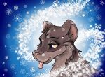  artist_shirika blue canid canine canis femal female feral hi_res licking mammal simple_background snow snowflake solo tongue tongue_out wind_blowing winter wolf wolfe young_adult 