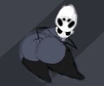  anthro arthropod big_butt black_body blue_body butt digital_drawing_(artwork) digital_media_(artwork) grey_background guide_lines hi_res hollow_knight insect male messy nauiho not_furry quirrel_(hollow_knight) rear_view simple_background sketch solo team_cherry 