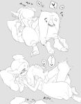  baggy_pants copyright_request earrings frye_(splatoon) greyscale jewelry kneeling long_pointy_ears monochrome non-web_source pants pointy_ears shiver_(splatoon) socks trembling utsuho_no_tami 