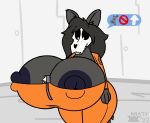  animated anthro areola big_breasts black_areola black_hair black_nipples black_sclera bone bouncing_breasts breasts canid canine clothing female grey_hair hair huge_breasts hyper hyper_breasts jumpsuit loop malo mammal mattthetooncat monster mouse_cursor nipples scp-1471 scp-1471-a scp_foundation short_playtime skull skull_head solo white_eyes zipper 
