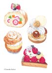  artist_name blueberry cake food food_focus fruit kiwi_(fruit) kiwi_slice kuboitomoko no_humans original painting_(medium) raspberry shadow simple_background still_life strawberry strawberry_slice swiss_roll traditional_media watercolor_(medium) white_background 