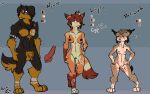  absurd_res acev anthro breasts canid canine canis domestic_dog feathers felid feline female genitals group hi_res hovawart knot layla_(acev) lynx male mammal meriwah model_sheet nipples nude size_difference tattoo trio wolf wyatt_(acev) 