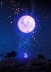  artist_name full_moon furry galaxy glowing grass highres hill landscape moon nature night night_sky no_humans original outdoors plant purple_moon rabbit reinforced scenery sky space star_(sky) starry_sky tree 