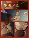  anal anal_penetration anthro antlers anus balls bambi bambi_(film) bathroom bed bedroom bell bell_collar bell_harness blurred_background brown_body butt christmas clothing collar comic deer dialogue digital_media_(artwork) disney duo dustin_c english_text erection furniture genitals green_eyes hair hand_on_penis hand_on_shoulder harness hi_res holidays hooves horn humanoid_genitalia humanoid_penis inside jingle_bell jingle_bell_harness jockstrap leash leash_pull leashed_collar looking_at_another looking_at_viewer male male/male male_penetrated male_penetrating male_penetrating_male mammal motion_lines muscular muscular_anthro muscular_male nude open_mouth pecs penetration penile penile_penetration penis penis_in_ass red_nose ring ronno scut_tail sex short_tail simple_background smile speech_bubble tail teeth text tongue underwear 