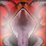  canid canine canis digital_media_(artwork) domestic_dog feral generation_2_pokemon houndoom looking_at_viewer male mammal mouth_shot nintendo open_mouth oral_vore pixel pixel_(artwork) pokemon pokemon_(species) smoke solo teeth_showing throat tongue tongue_out vore 