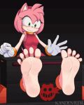  amy_rose animated barefoot eulipotyphlan feet female fur hedgehog kandenrem mammal pink_body pink_fur restraints sega sonic_the_hedgehog_(series) stocks 