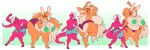  anthro big_breasts big_butt bottomwear breasts bulge butt clothed clothing dancing digital_media_(artwork) dulce_(mr.pink) duo female fur goo_creature hair hi_res huge_breasts humanoid imp lagomorph leporid male male/female mammal mr.pink nipples orange_body orange_fur overweight partially_clothed pink_body pwink rabbit thick_thighs topless underwear white_hair 