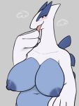  anthro big_breasts blue_body blue_nipples blush breasts bust_portrait female finger_fetish finger_lick finger_play fingers generation_2_pokemon hi_res huge_breasts legendary_pokemon licking looking_at_viewer lugia nintendo nipples nude pokemon pokemon_(species) portrait seductive solo tongue tongue_out wbnsfwfactory white_body 