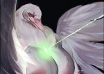  2023 anthro areola artist_name avian beak beam big_areola big_breasts bird black_background bodily_fluids breasts crying digital_drawing_(artwork) digital_media_(artwork) empty_eyes eyelashes feather_tuft feathered_wings feathers female glistening glistening_eyes head_tuft hi_res huge_breasts multicolored_text neck_tuft nude nude_anthro nude_female open_mouth pink_areola pink_beak red_eyelashes red_eyes simple_background solo tears text three-quarter_view tuft white_body white_feathers white_text wings yseeart 