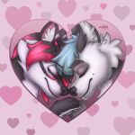  &lt;3 anthro canid canine canis duo eyes_closed female fox happy hi_res love male male/female mammal naoto romantic romantic_couple wolf 