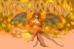  absurd_res anthro charizard fart female floofykinkumiho generation_1_pokemon hair hi_res horn hyper hyper_fart nintendo orange_body orange_hair orange_skin pokemon pokemon_(species) solo sound_effects tail wings 