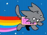  3:4 :3 ambiguous_gender animated blue_background domestic_cat felid feline felis feral flying food loop mammal meme needlez nyan_cat rainbow simple_background solo space star 