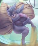  5:6 absurd_res areola areola_slip belly big_breasts big_butt big_ears blonde_hair breasts butt clothing female hair hi_res huge_breasts humanoid humanoid_pointy_ears inverted_nipples league_of_legends long_ears long_hair nipples overweight overweight_female pigtails poppy_(lol) riot_games short_stack solo takoonart thick_thighs translucent translucent_clothing yordle 