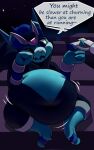  10:16 abdominal_bulge ambiguous_gender anthro bandai_namco bean_shaped dialogue digestion digimon digimon_(species) english_text fatal_vore gun hand_on_face hi_res imminent_death oral_vore ranged_weapon soft_vore speech_bubble talking_to_prey text veemon vore weapon 