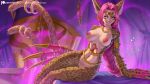  2023 2_tails accessory alanscampos areola arm_support armlet bandai_namco beastmon bracelet breasts circlet claws digimon digimon_(species) eyebrows eyelashes female furgonomics genitals hair hi_res humanoid jewelry licking licking_lips looking_at_viewer multi_tail necklace nipples nude pink_hair pussy ring sitting smile solo tail tail_accessory tail_jewelry tail_ring tattoo tongue tongue_out yellow_eyes 